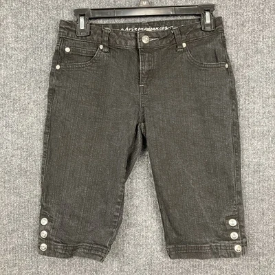 Pantalones Cortos Vaqueros Arizona Jeans Niñas Talla 14 Negros Bermudas Botones Acento Usados en Excelente Condición Foto 1 de 4
