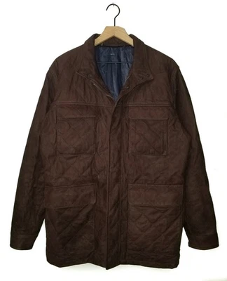 Peter Millar Collection Quilted Leather Jacket Brown Made in Italy $2798 Mens LG - Image 1 of 4
