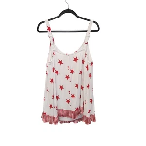Lane Bryant Womens 12 Star Print Ruffled Hem Tank Top 3734 - Picture 1 of 7