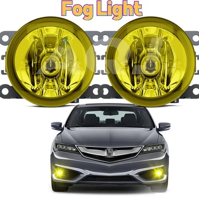 Pair Bumper LED Fogs Driving Lamps 3500K Yellow For Acura ILX 2013-2018 Foto 1 de 4