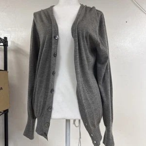 Cárdigan para mujer Alexander Mcqueen 100 % cachemir con botones gris pequeño - Imagen 1 de 8