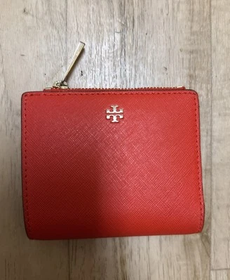 Cartera Tory Burch Emerson Mini Cremallera Alrededor en Cuero Saffiano Naranja Tory Foto 1 de 4