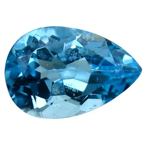 3.86 ct Incomparable Pear Cut (12 x 8 mm) Brazil Blue Topaz Natural Gemstone - Bild 1 von 1