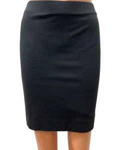 Marc Cain Size N2 Eu 36 Skirt Black Jersey Stretch Knee Length - Picture 1 of 8