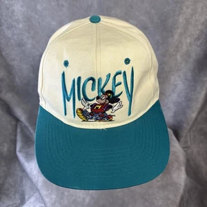 Vintage Mickey Unlimited Snapback Cap Teal/Cream Color - Picture 1 of 7