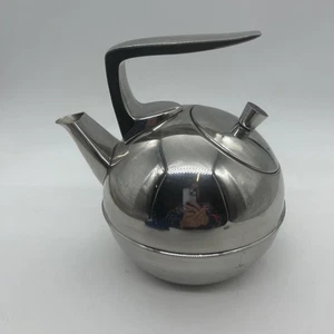 Vintage Talamon Ware Galaxy  Teapot Hong Kong Chrome Retro Art Deco Space Age - Picture 1 of 22