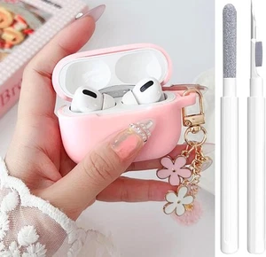 Cute Pink Case for Airpods Pro 2nd/1st Generation Cover Girl Pink+Pen - Picture 1 of 8