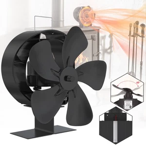 Fireplace Fan Currentless 5 Blade 60° Swivel Stove Fan Stove Fan New - Picture 1 of 11