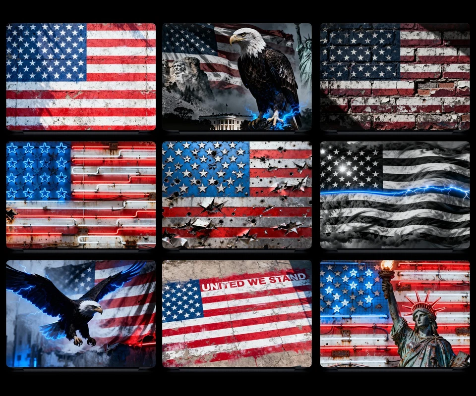 Pegatina de vinilo para computadora portátil de 10 a 17 pulgadas calcomanías temáticas de EE. UU. tabletas Chromebook Foto 1 de 3