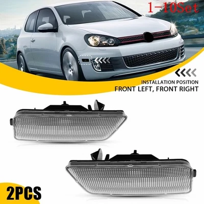 For 10-14 VW Volkswagen MK6 Golf/GTI Front Side Marker Lights Clear Lens 1-10Set - Image 1 of 4