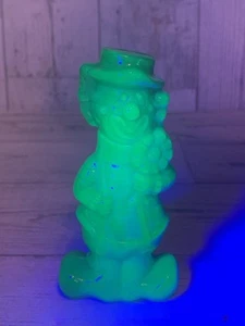 Boyd Glass Virgil due facce felice triste pagliaccio Kelly vetro verde scorie UV brilla - Foto 1 di 6