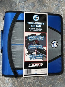 Case It Case-it Mighty Zip Tab 3" raccoglitore con cerniera a 3 anelli blu (D-146 BLU) 169802 - Foto 1 di 2