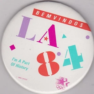 PINBACK DE COLECCIÓN 3" #21-003 - OLÍMPICOS - 1984 LOS ÁNGELES - BEMVINDOS - Imagen 1 de 1