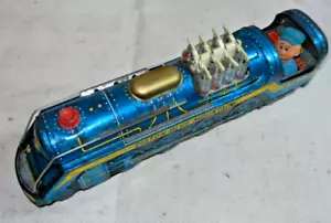 Modern Toys Tin 4192 Pistone Blu Mountain Express Treno Giocattolo Made In Japan, BO - Foto 1 di 12