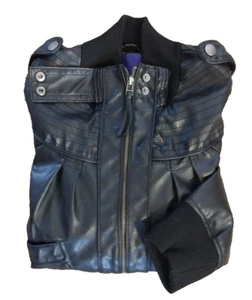 Miley Cyrus Max Azria Women’s Zip Up Black Bomber Jacket Biker Size L - Picture 1 of 5