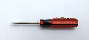 Vintage Stanley USA 63-310 Pocket Clip Flat Slotted Screwdriver Clean - Picture 1 of 5