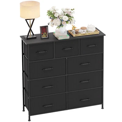 9-Drawer Fabric Dresser,Sturdy Storage Tower Dresser for Bedroom w/ Metal Frame - Image 1 of 4