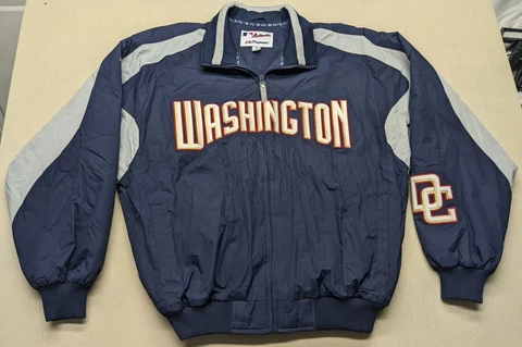 Majestic MLB Washington Nationals Nats Fleece Lined Jacket Men's Size XL Blue Cover