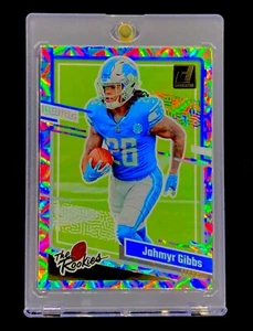 JAHMYR GIBBS CHECKERBOARD REFRACTOR RC Rookie SP Insert 2023 Non Auto - LIONS - Picture 1 of 9
