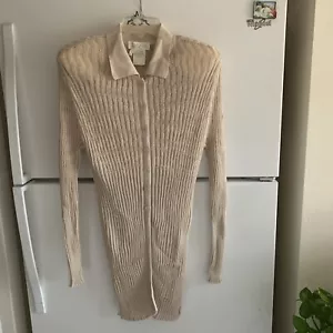 Escada Margaretha Ley Long Tunic Rayon Linen Tan Stretch Jacket Women’s Sz 44 - Picture 1 of 14