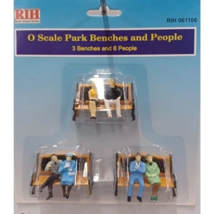Rock Island Hobby 061106 - Park Benches and People - Painted O Scale - Picture 1 of 1