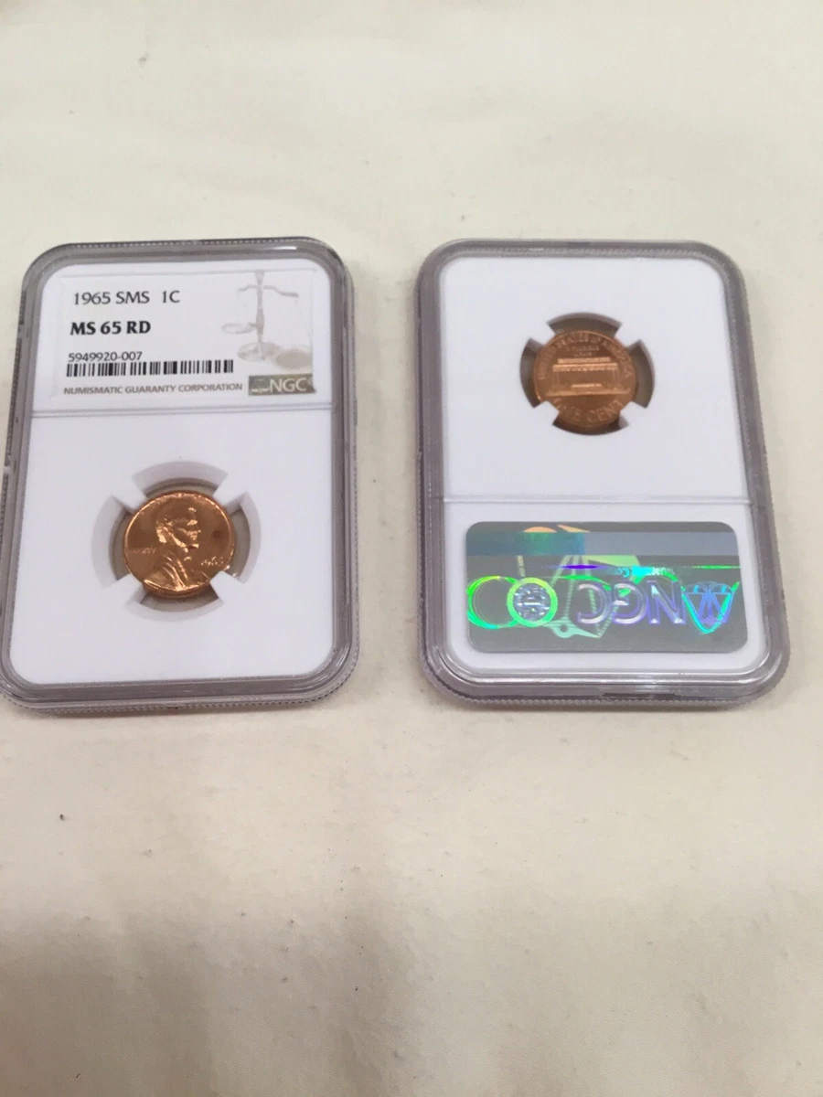 MS 65 Graded 1965 Lincoln Memorial Small Cents (1959-2008) for