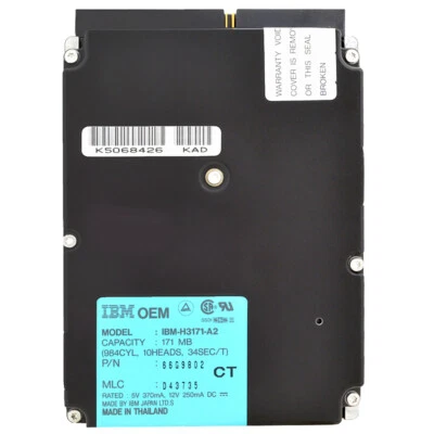 Festplatte IBM 171MB 3600Rpm IDE/ATA 3.5'' Zoll IBM-H3171-A2 - Bild 1 von 4