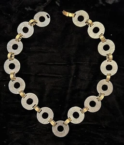 Vintage Künstler Robin Kahn Brutalist Modernist Modern Metall Strukturiert Halskette - Bild 1 von 11