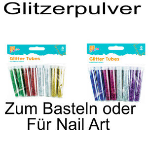 Glitzerpulver 4 Farben Mix Glitter Glimmer Dose Puder Deko Nail Art Basteln 46g