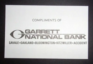 1973 Garrett National Bank Pubblicità LaVale, Maryland - Foto 1 di 1