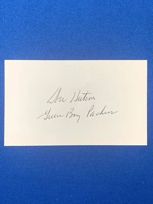 DON HUTSON HOF SIGNED 3x5 INDEX CARD 5x SCORING LEADER GREEN BAY PACKERS PSA DNA - Image 1 of 3