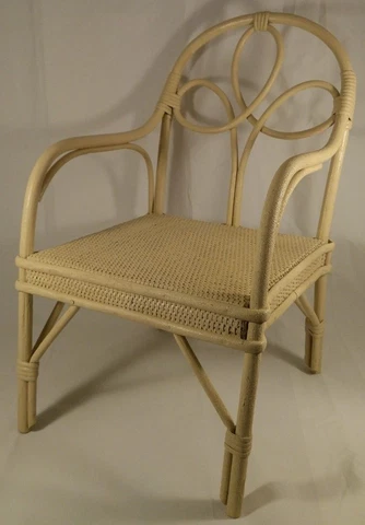 Vintage Antique Music Box Child Chair Rattan Bentwood Wicker Doll Kid Teddy Bear Cover