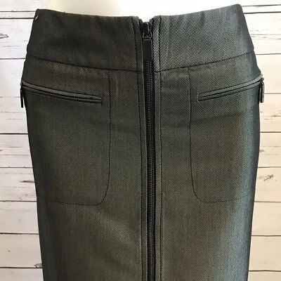 Falda lápiz recta Etcetera TALLA 2 verde espiga detalle cremallera elástica Foto 1 de 4