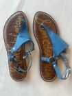 Size 8M Sam Edelman Womens Blue Leather Ankle Strap Sandals   #8
