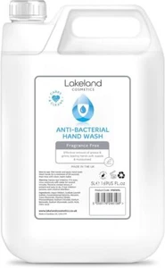 Lakeland Cosmetics antibacterial soap hand wash 5L Litre refill bottle Vegan - Picture 1 of 12