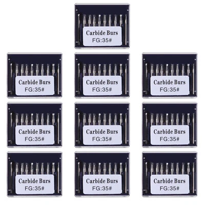 1-10*Dental Tungsten Carbide Burs FG Inverted Cone FG-35 High Speed Handpiece ns - Image 1 of 2