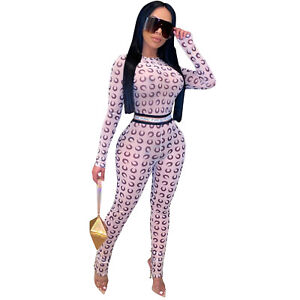 New Stylish Women Long Sleeves Printed O Neck Patchwork Bodycon Club Jumpsuit