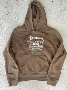 John Deere Girls Licensed Brown Hoodie Size 7/9 Youth Medium - Picture 1 of 3