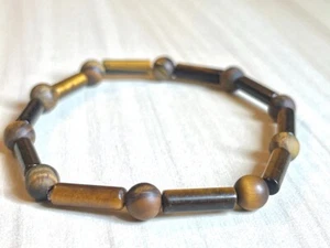 Pulsera de cuentas mate ojo de tigre (en estiramiento) 8 mm AAA 7,5" pulgadas piedra genuina - Imagen 1 de 9