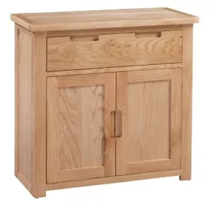 CLEARANCE MODERNA OAK OCCASIONAL CUPBOARD SIDEBOARD 2 DOORS 1 DRAWER EX-DISPLAY - Picture 1 of 2