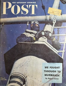 1942 Mead Schaffer WWII Saturday Evening Post Original Magazine Cover Only - Imagen 1 de 1