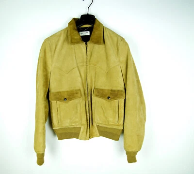Saint Laurent Pairs Men's Leather Western Suede Coat Jacket Flight Brown 50 - Image 1 of 4