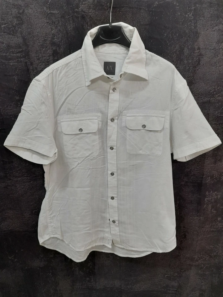 AX Armani exchange camicia shirt jacket tg M uomo jacket bianco cotone estiva - Immagine 1 di 4