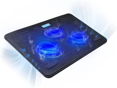 TECKNET Laptop Notebook Kühlpad Kühler 3 LED Lüfter 3 USB-Ports 12 - 17 Zoll - Bild 1 von 4