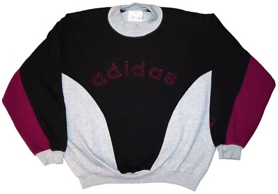 ADIDAS SPELL OUT Size M Long Sleeve Womens Sweatshirt 3 Stripe Logo Sweater VTG - Image 1 of 4