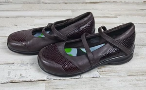 Aetrex braun Leder Kiesel verstellbar Klettverschluss Mary Jane Schuhe Größe 4,5 X-Weit - Bild 1 von 7