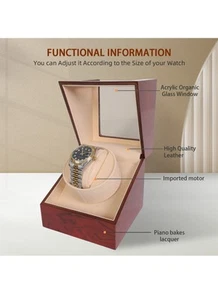 Automatik Einzel Uhrenbeweger Aufbewahrung Vitrine Box mit leisem Motor Holz - Bild 1 von 7
