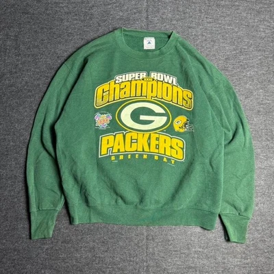Vintage 1997 Green Bay Packers Super Bowl XXXI Champions Green Crewneck Size XL - Image 1 of 4