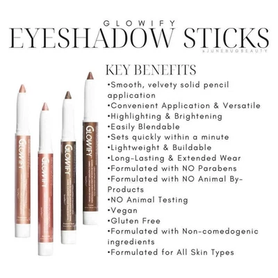 Glowify Eye Shadow Cream Stick Long Lasting Eyeshadow All Shades Brand New - Image 1 of 4