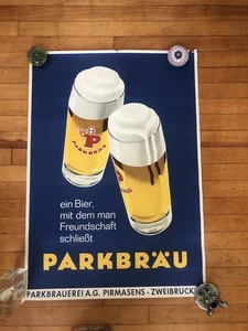 Vintage 1960’s Parkbrau Bier Poster - Picture 1 of 9